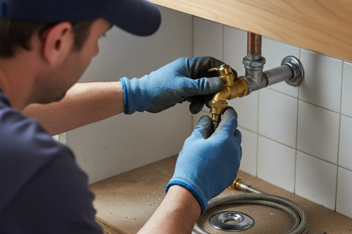 Shutoff valve and fitting work during Emergency Plumbing in East Granby